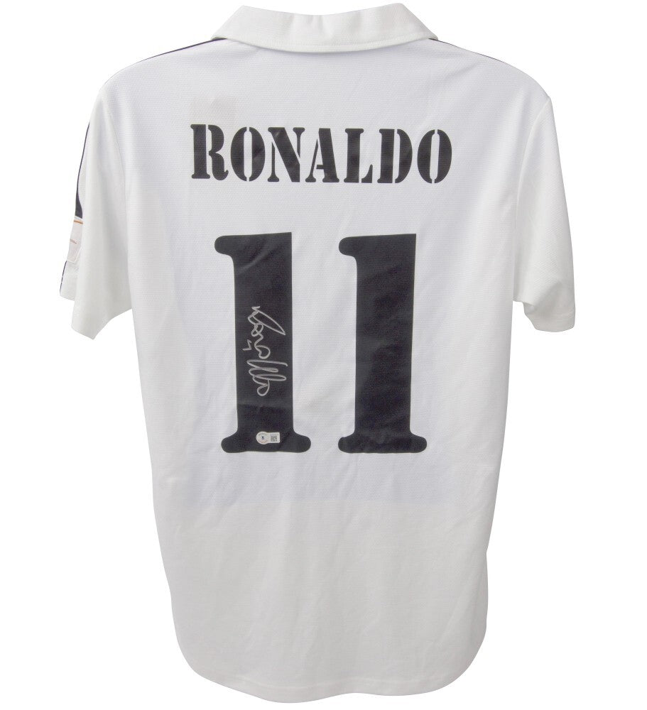 Ronaldo Nazario Signed Autographed Real Madrid White Home Jersey Beckett COA