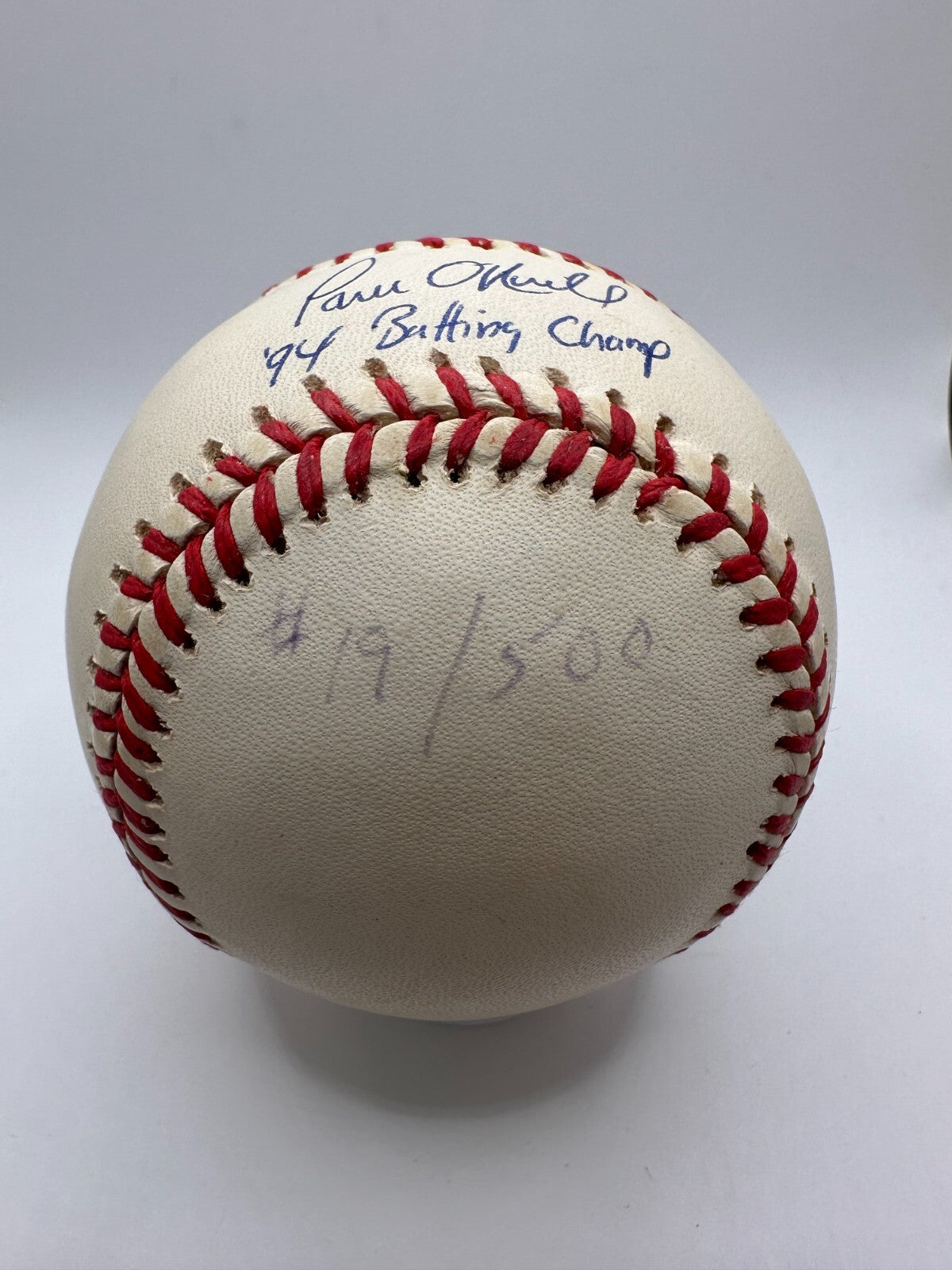 Paul O'Neill Signed Inscribed " 94 Batting Champ" AL Baseball JSA COA #AS88013