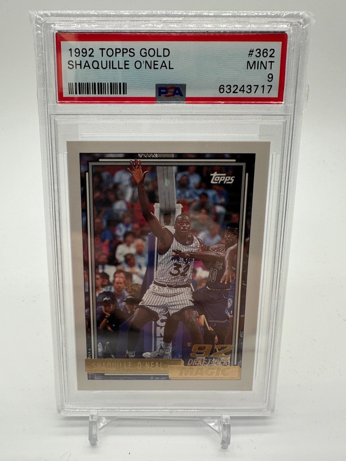 Shaquille O'Neal 1992-93 Topps Gold RC #362 - PSA 9