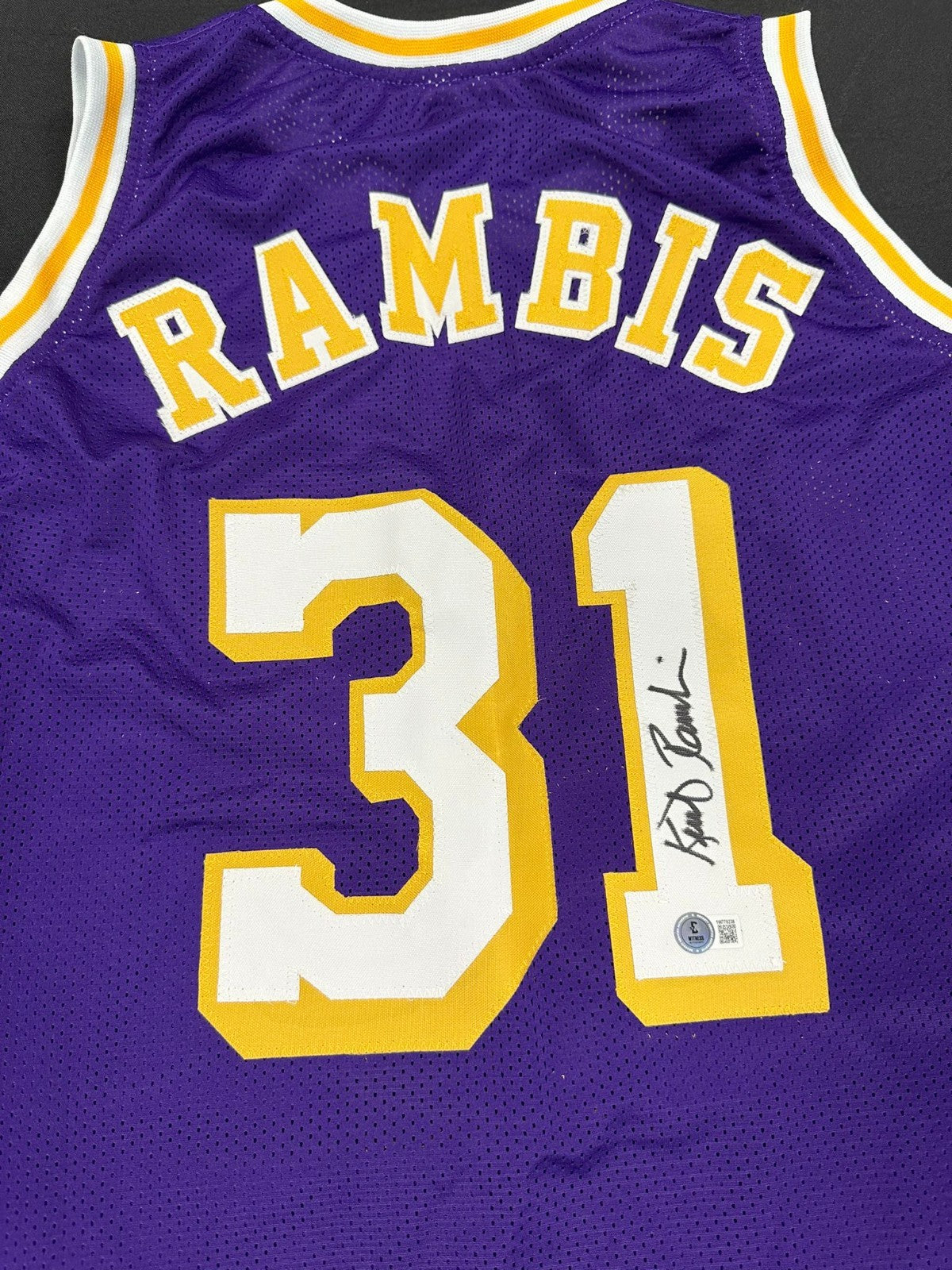 Kurt Rambis Signed Los Angeles Lakers Jersey Size XL Beckett COA Auto
