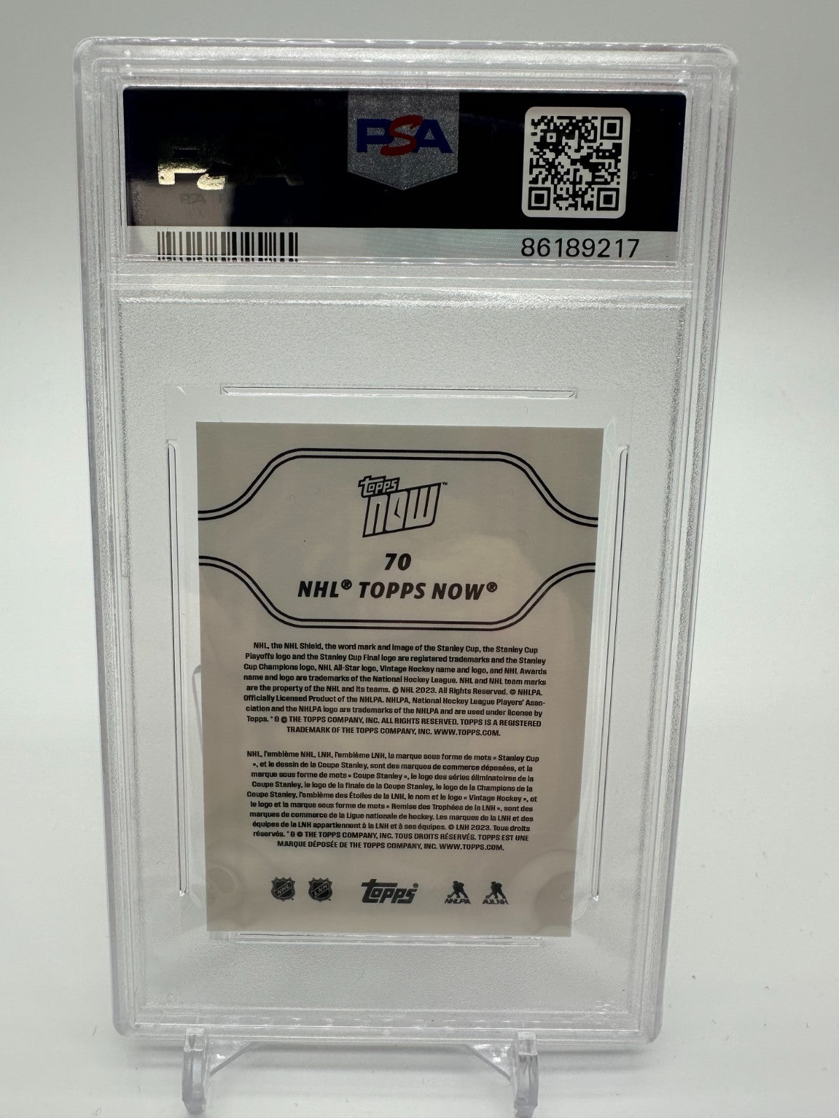 2023-24 Topps Now NHL Stickers Connor Bedard Rookie RC #70 Blackhawks PSA 10