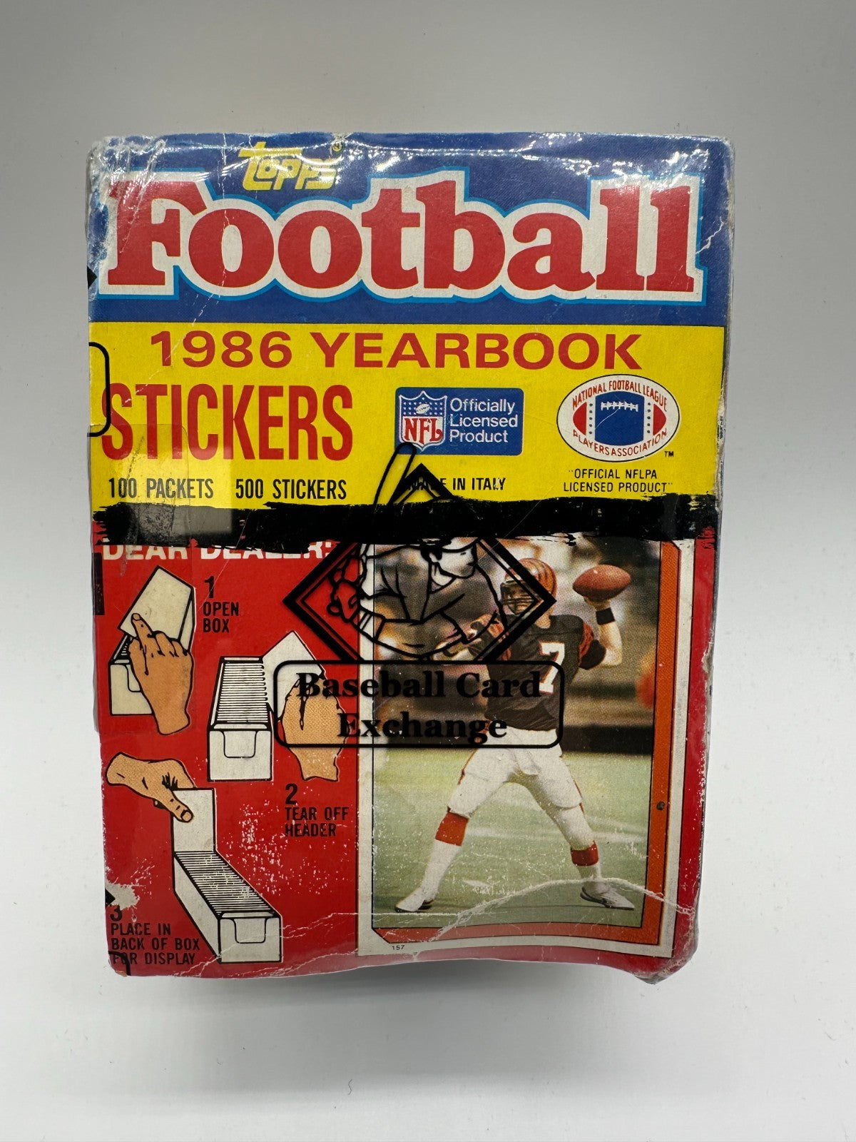 1986 Topps Football Stickers Factory Sealed BBCE Authentic Wrap Box