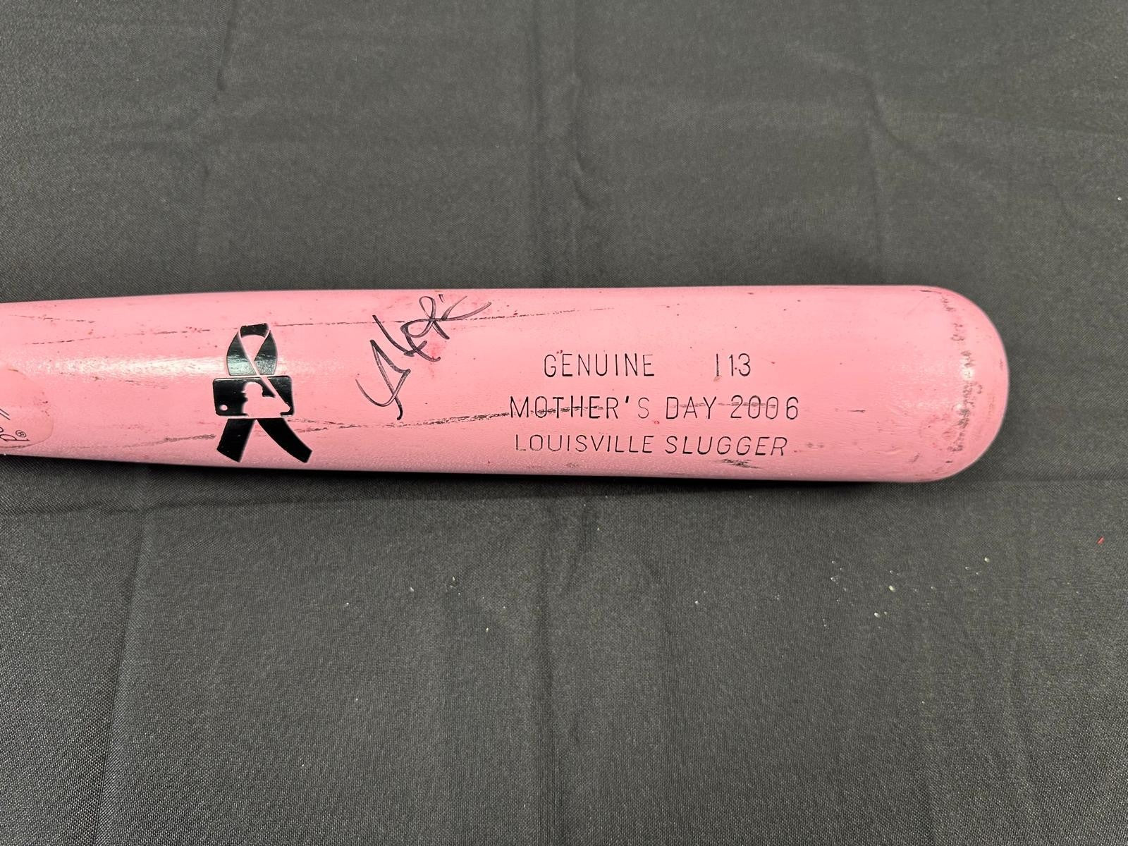 Alex Rios Game Used Signed Autographed Mothers Day Baseball Bat