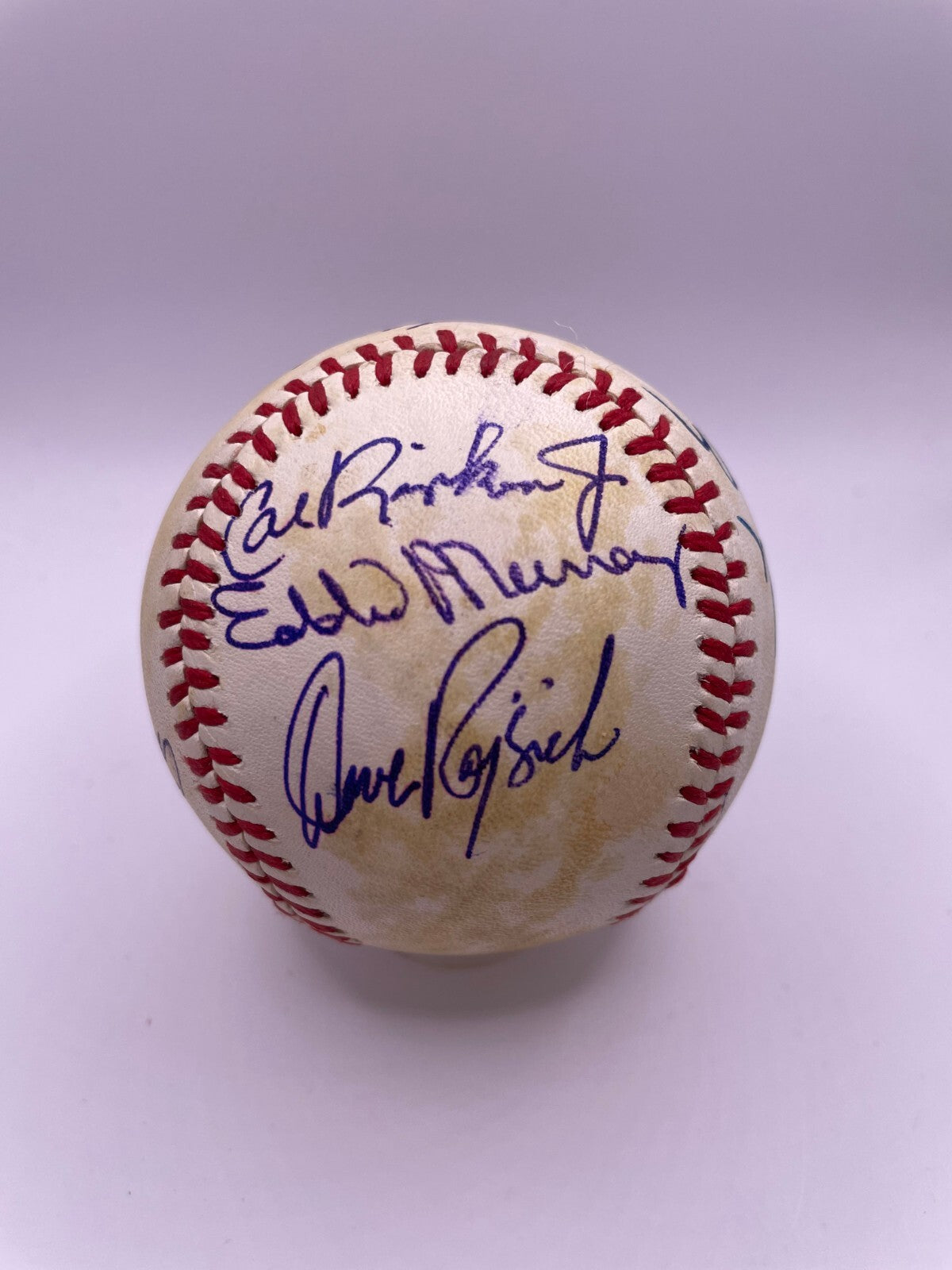 Vintage Baltimore Orioles Team Signed Lee MacPhail Baseball Ripken Murray JSA