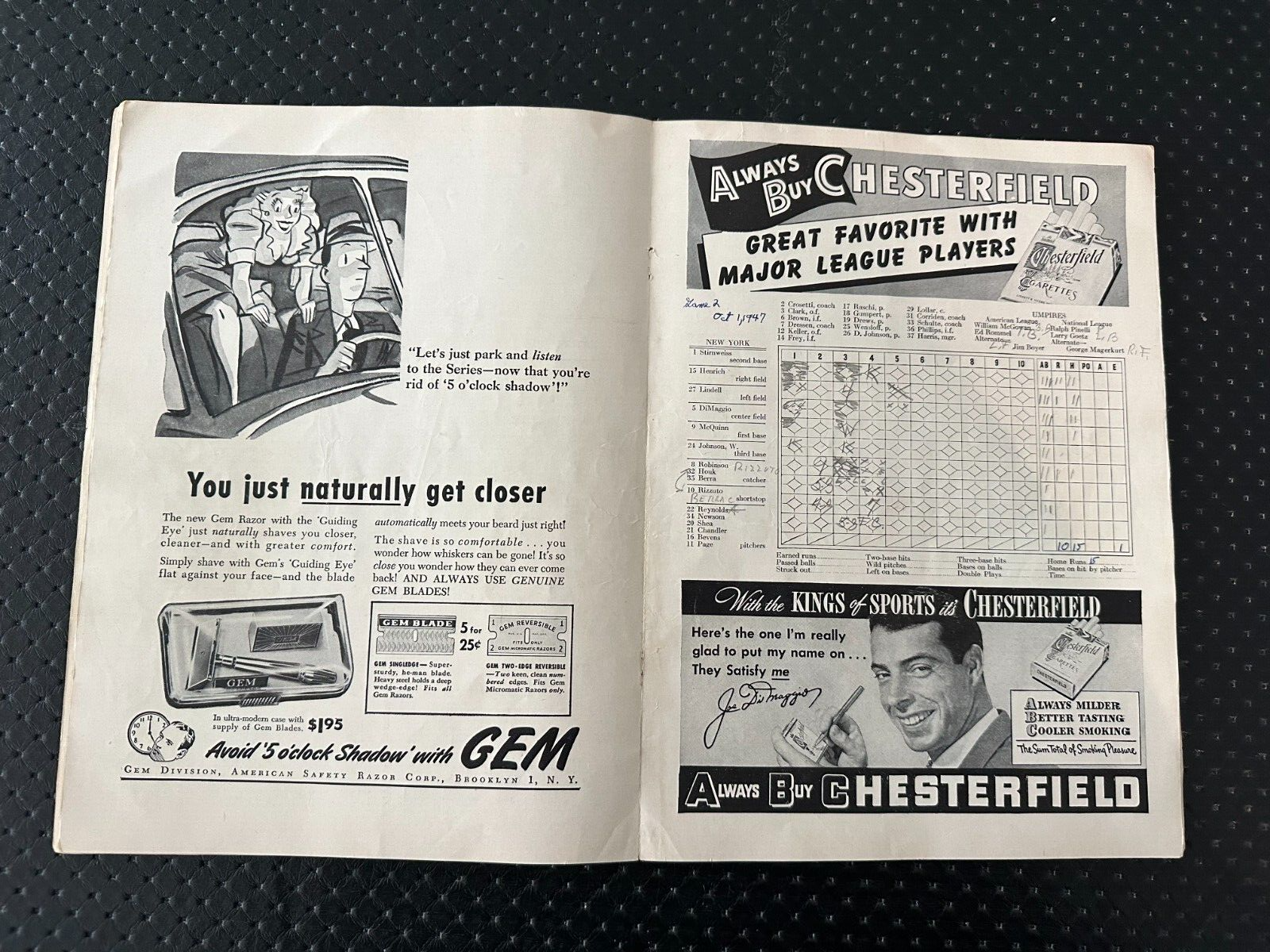 1947 World Series Program New York Yankees vs Brooklyn Dodgers Historic