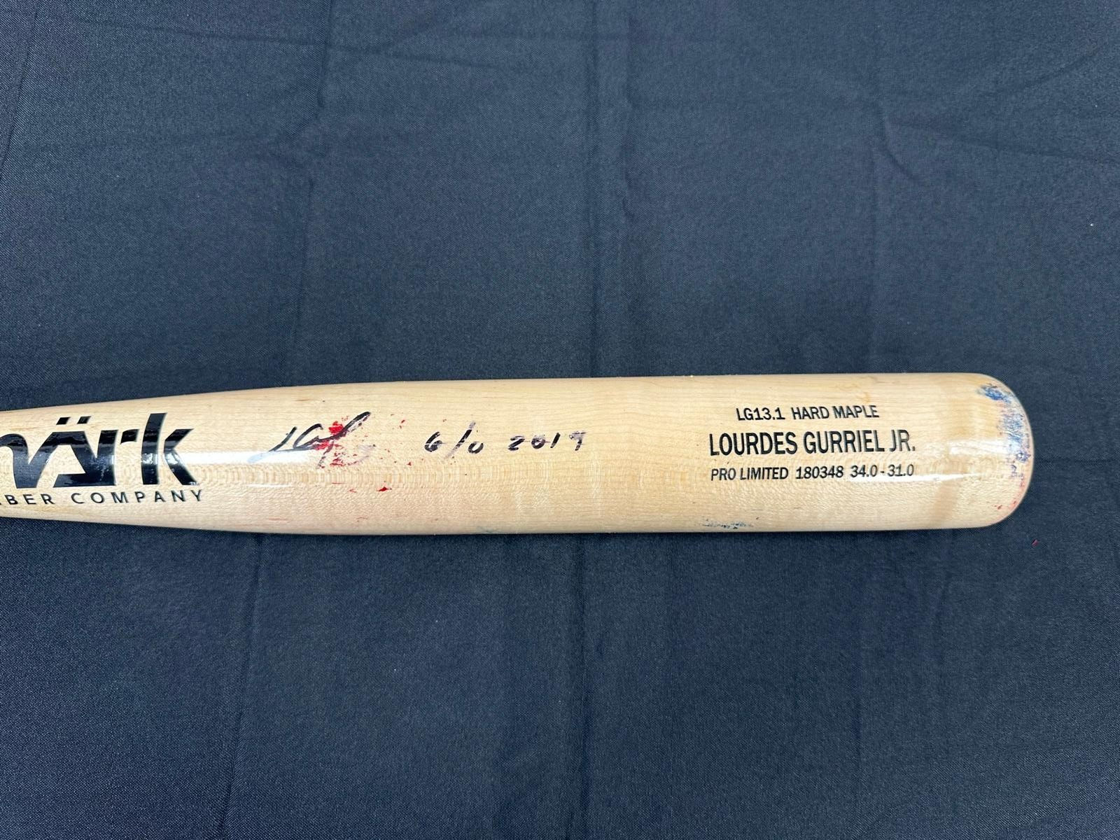 Lourdes Gurriel  Signed Autographed  Jr. Toronto Blue Jays 2019 Game Used Bat