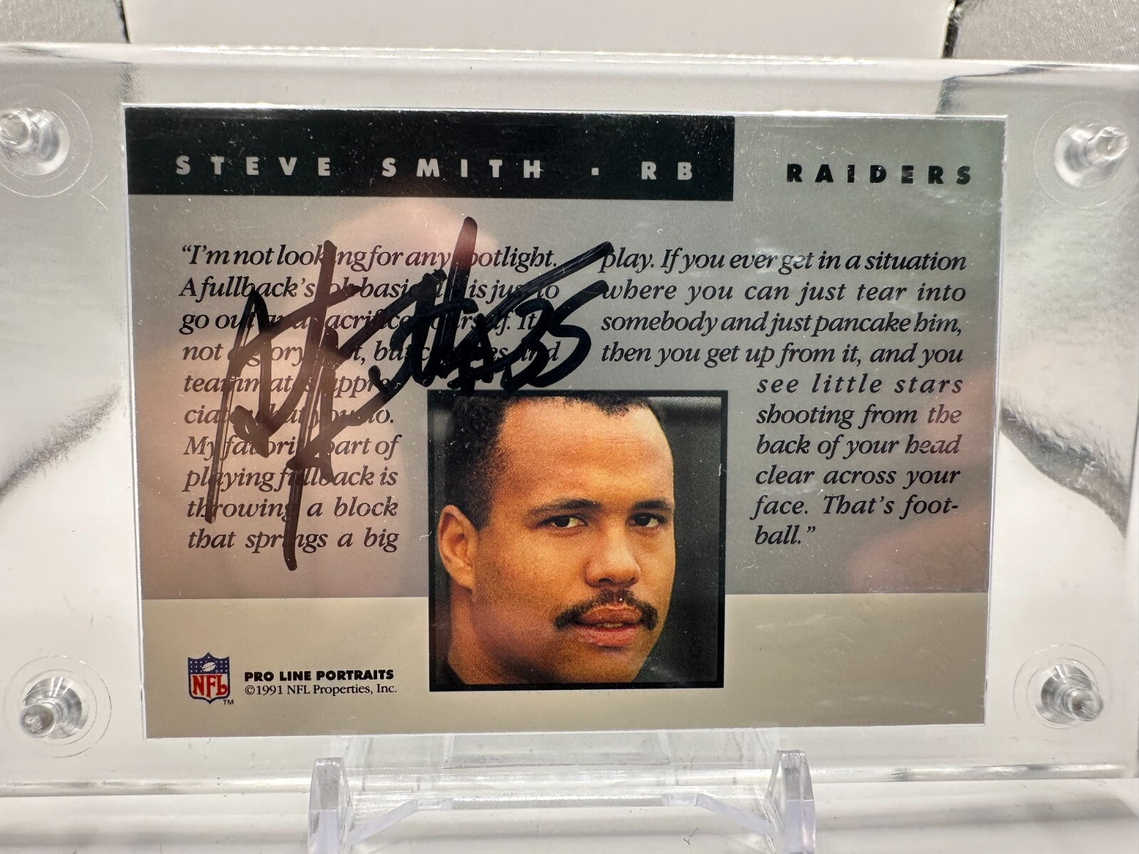 Steve Smith 1991 NFL Pro Line Portraits Auto Autograph NFL Authentic