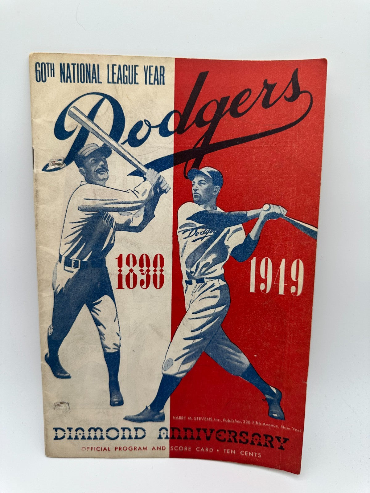 1949 Brooklyn Dodgers Program vs NY Giants Unscored VG includes Jackie Robinson
