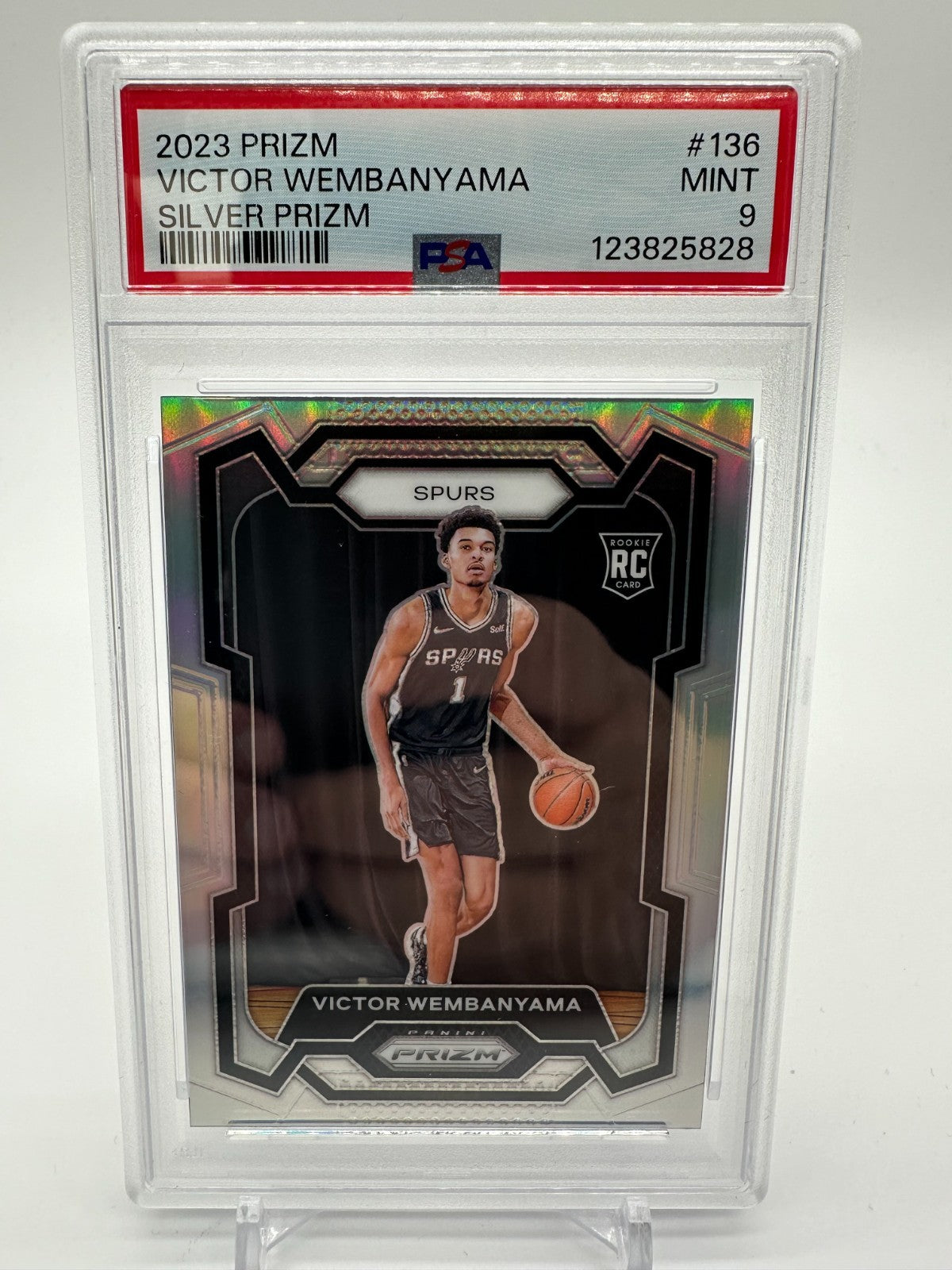 2023-24 Panini Prizm Silver Prizm Victor Wembanyama #136 PSA 9 MINT Rookie RC