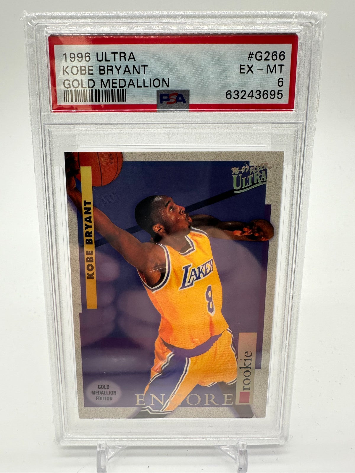 Kobe Bryant 1996-97 Fleer Ultra Gold Medallion #G266 Rookie Encore PSA 6