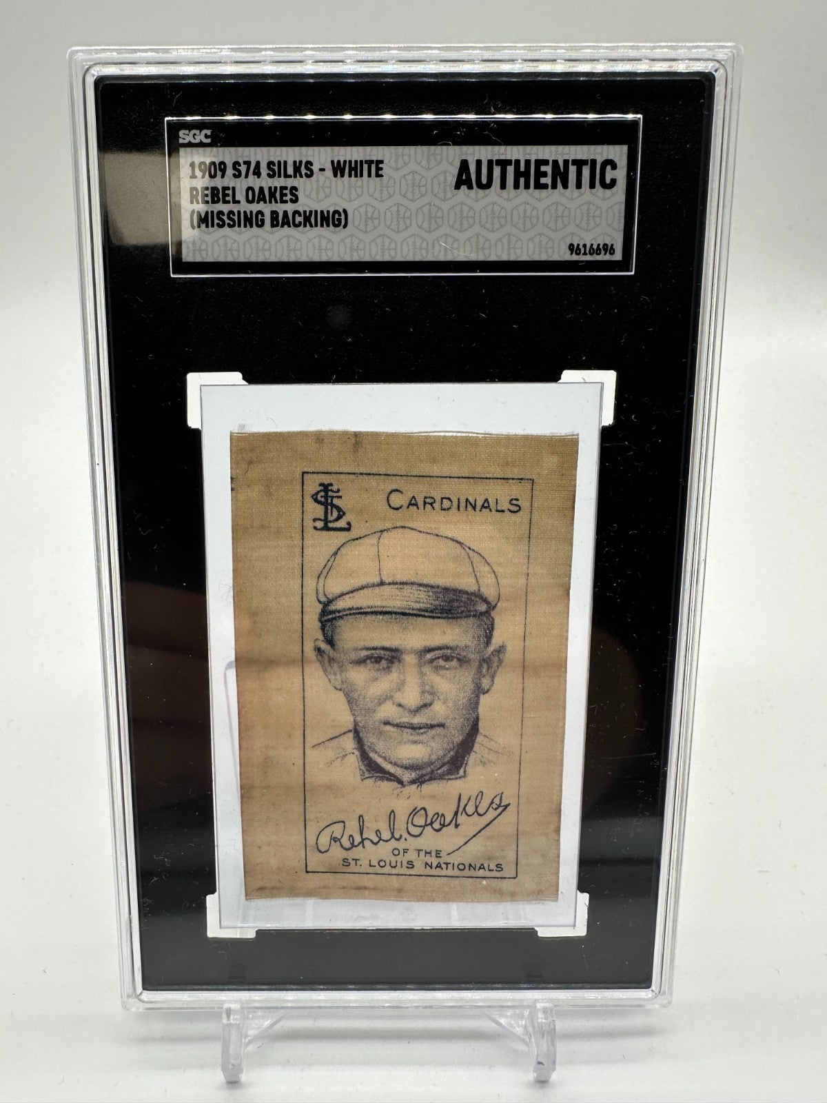 1909 Cigarette Silks White S74-1 Rebel Oakes SGC Authentic Baseball Card