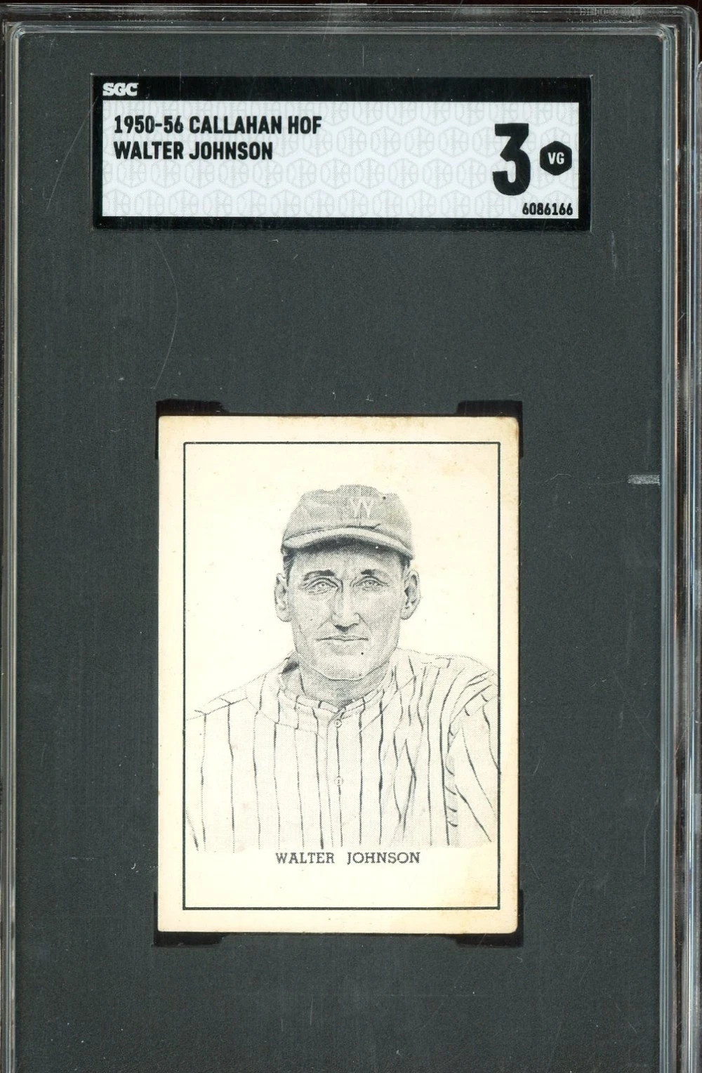 1950-56 Callahan Walter Johnson Washington Senators HOF SGC 3 VG