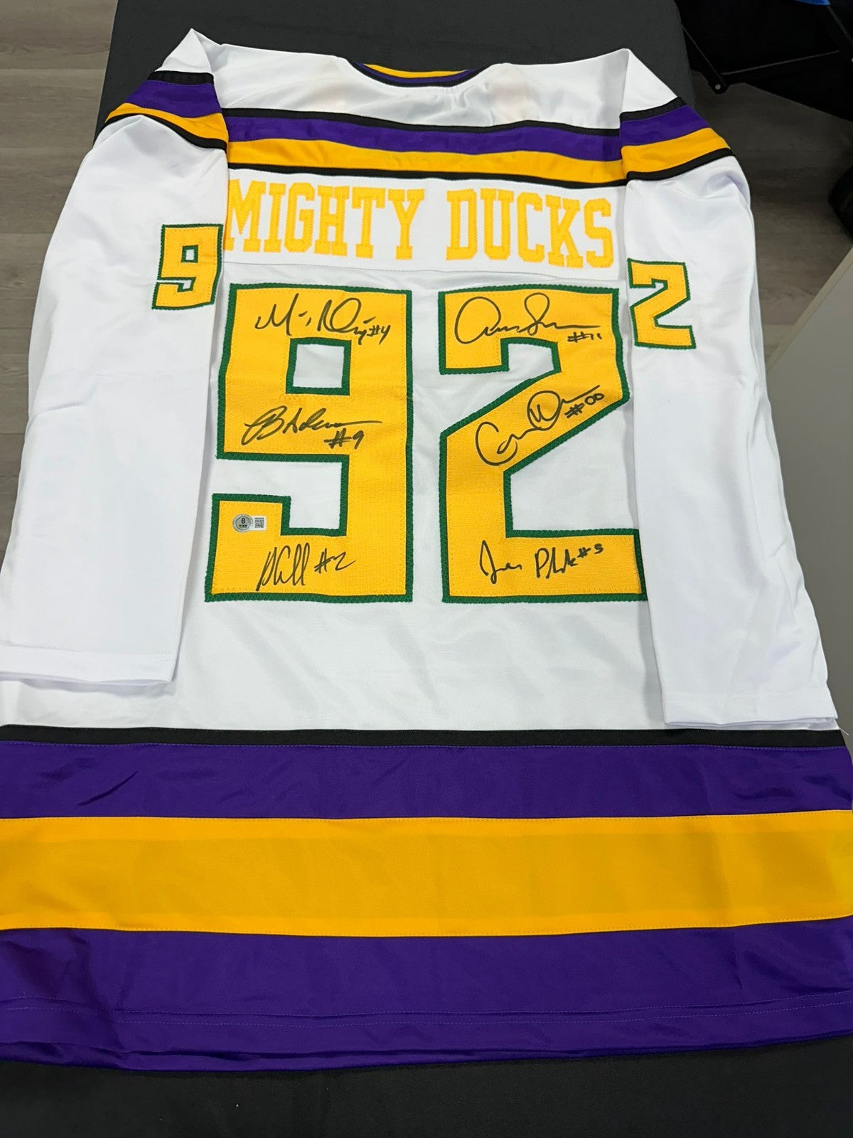 The Mighty Ducks Signed Autographed Mighty Ducks Official Jersey Beckett COA
