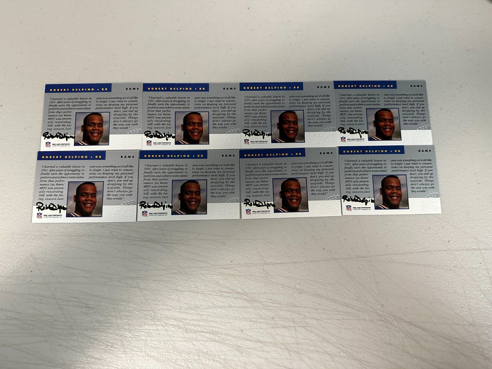 1992 Pro Line Portraits Football Autograph #36 Robert Delpino AUTO LA Rams