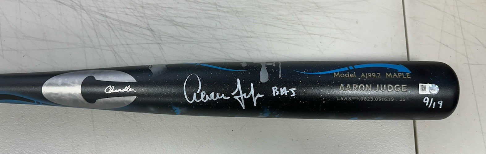 Aaron Judge Signed "Judgeman" LE Chandler Player Model Baseball Bat /19 MLB COA