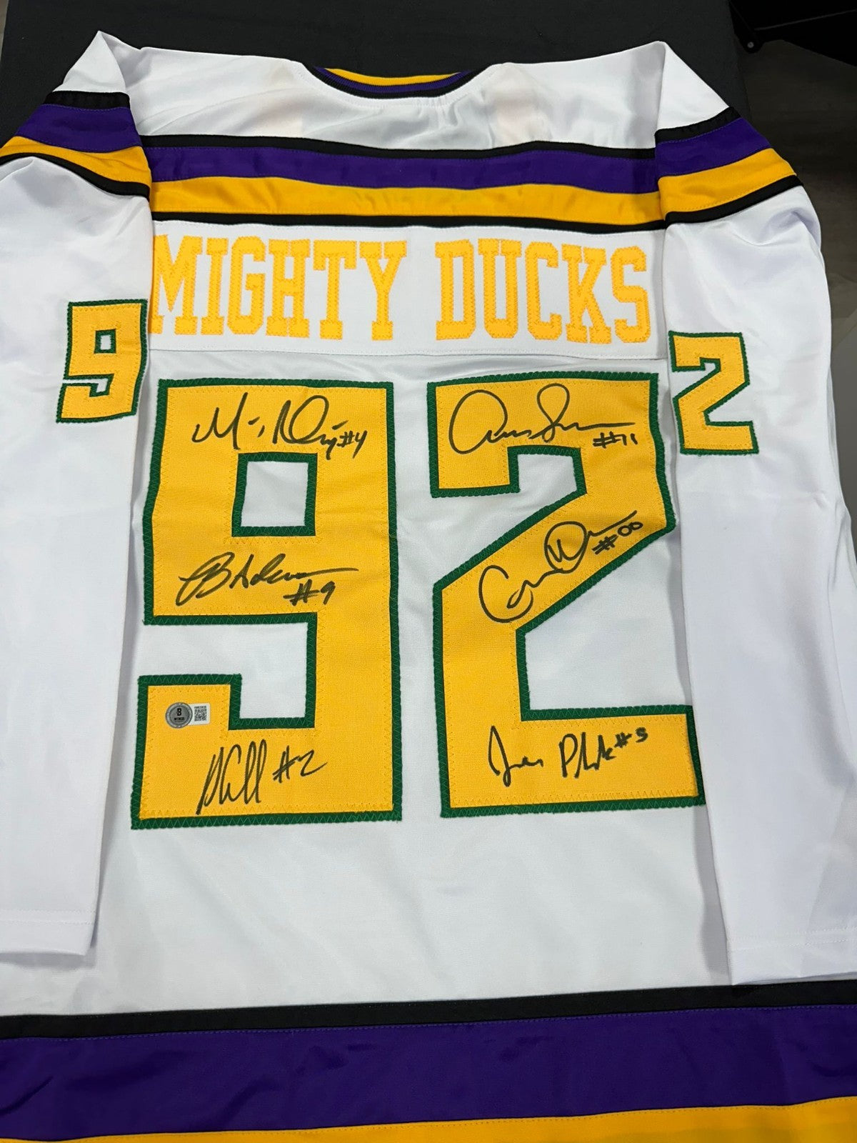 The Mighty Ducks Signed Autographed Mighty Ducks Official Jersey Beckett COA