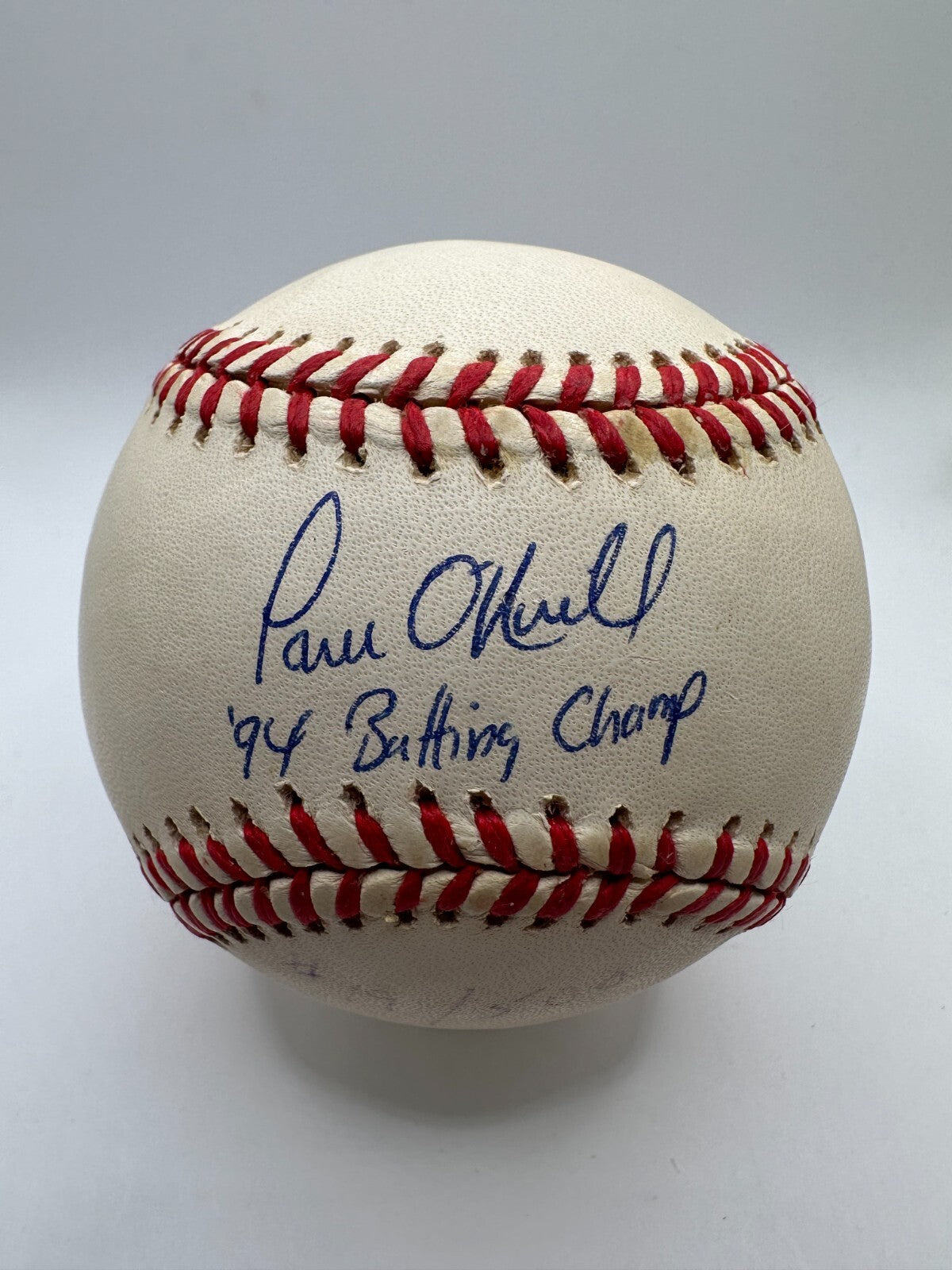 Paul O'Neill Signed Inscribed " 94 Batting Champ" AL Baseball JSA COA #AS88013
