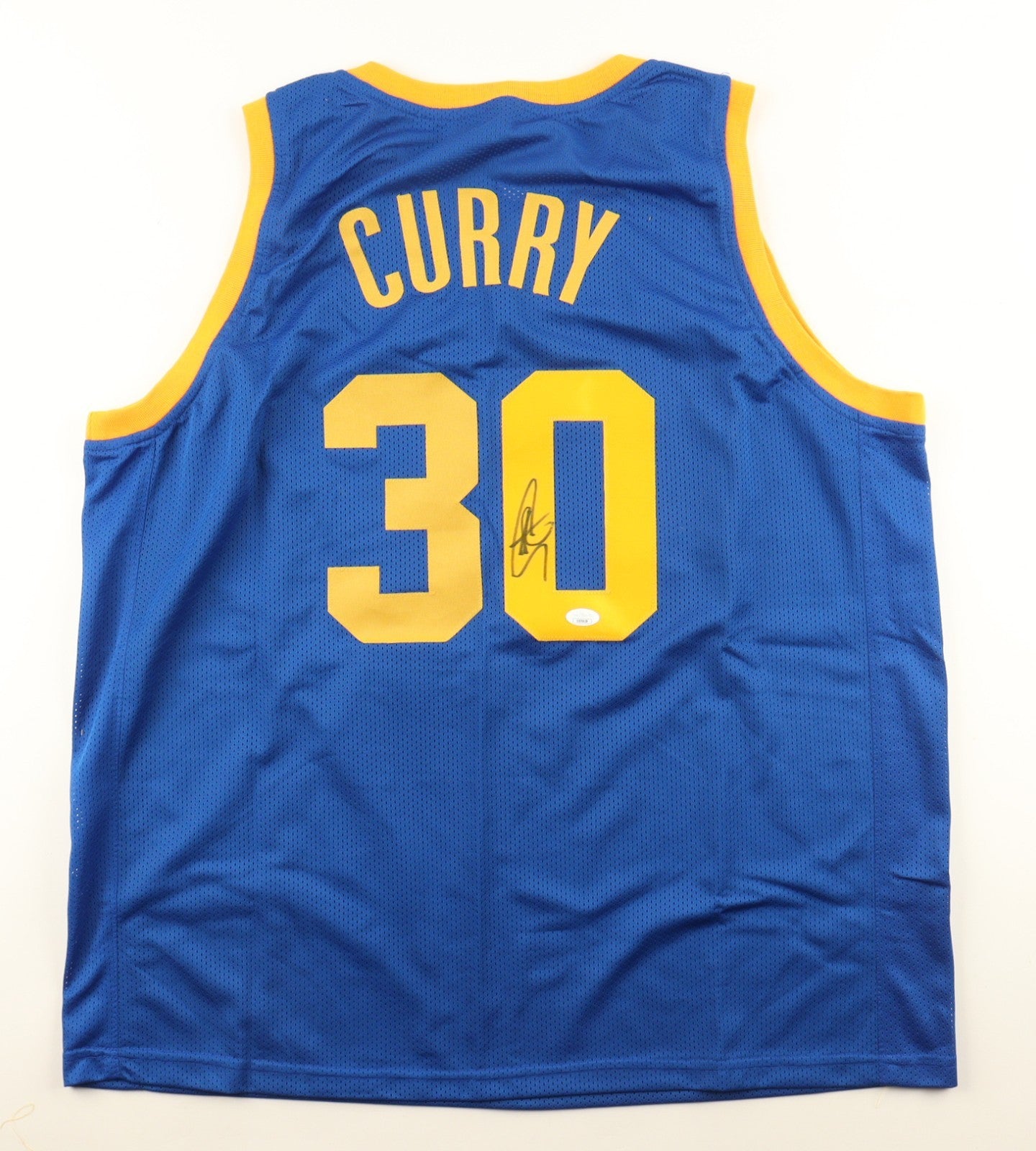 Stephen Steph Curry Signed Autographed Golden State Warriors Blue Jersey JSA COA