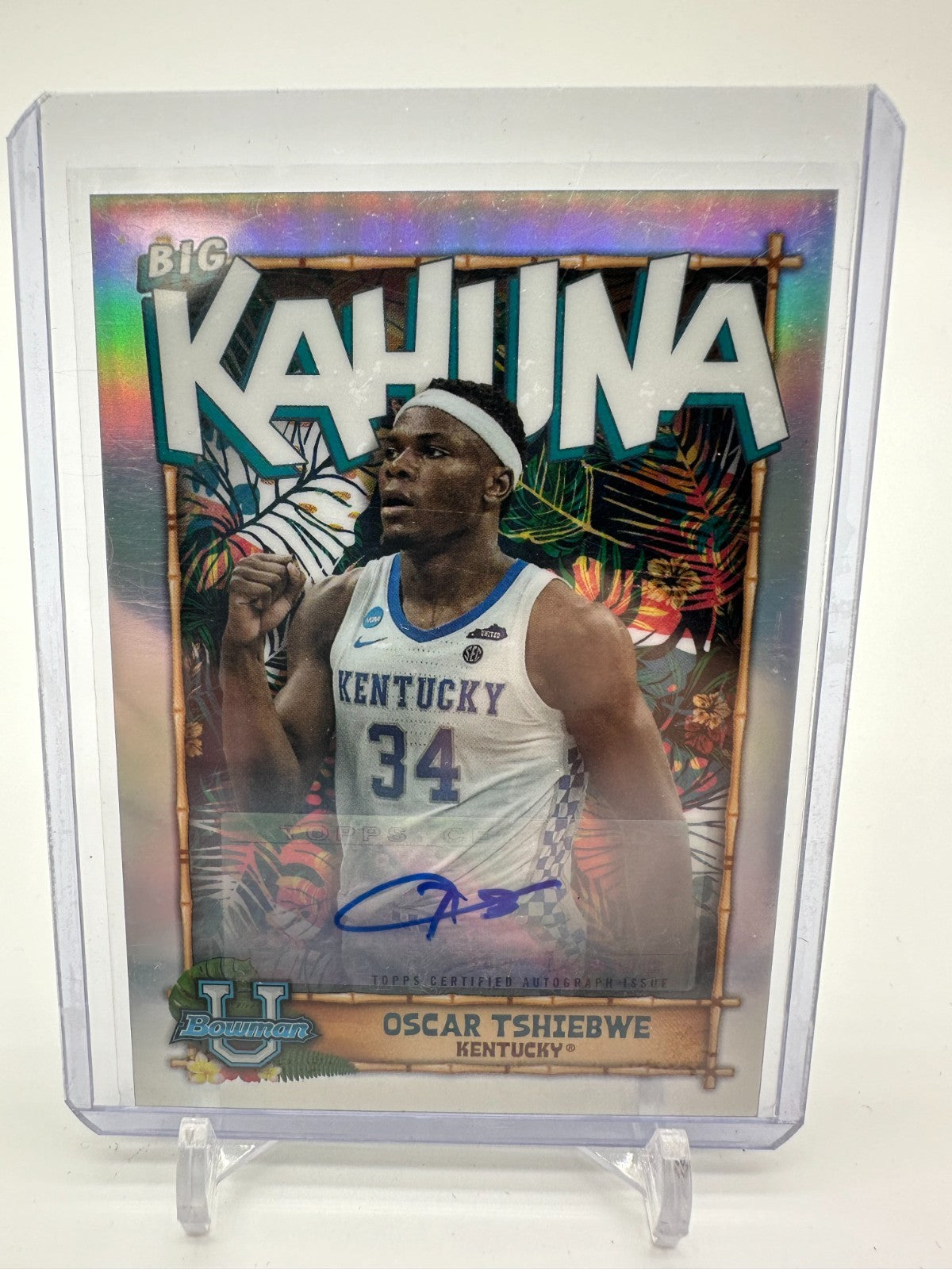 Oscar Tshiebwe 2022-23 Bowman University Chrome Big Kahuna Auto Card /150