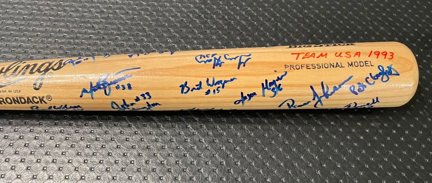 1993 Team USA Baseball Olympics Signed Autographed Baseball Bat A-Rod JSA LOA