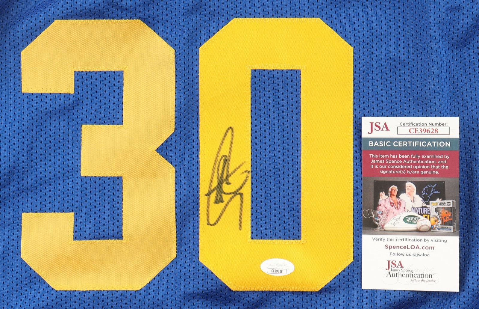 Stephen Steph Curry Signed Autographed Golden State Warriors Blue Jersey JSA COA